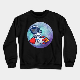 Cat and rocket Crewneck Sweatshirt